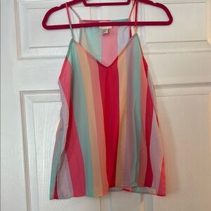 Rainbow Striped Women's Cami NWOT size large